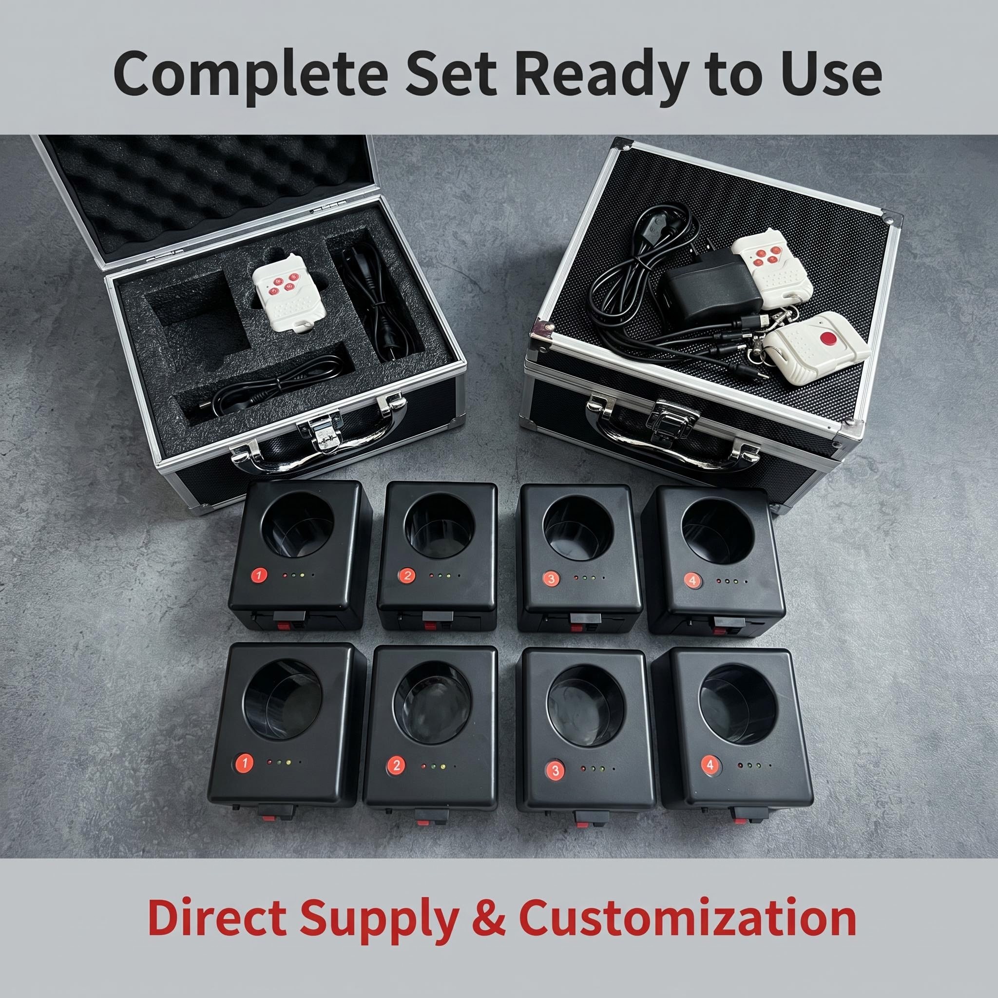 Handheld Electronic Cold Spark Machine 8-Unit Remote Control Firework Igniter Set for Wedding Party Stage Bar