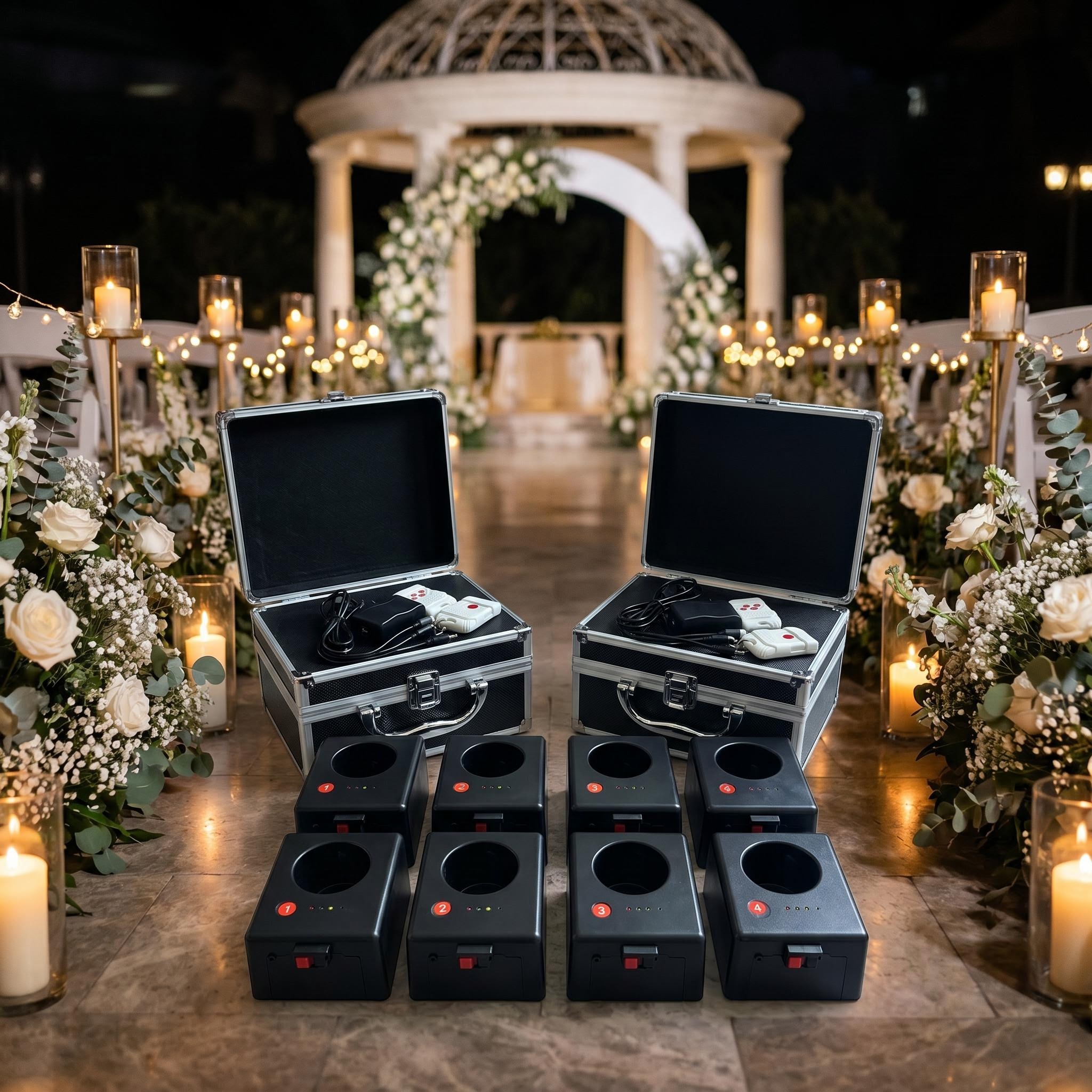 Handheld Electronic Cold Spark Machine 8-Unit Remote Control Firework Igniter Set for Wedding Party Stage Bar