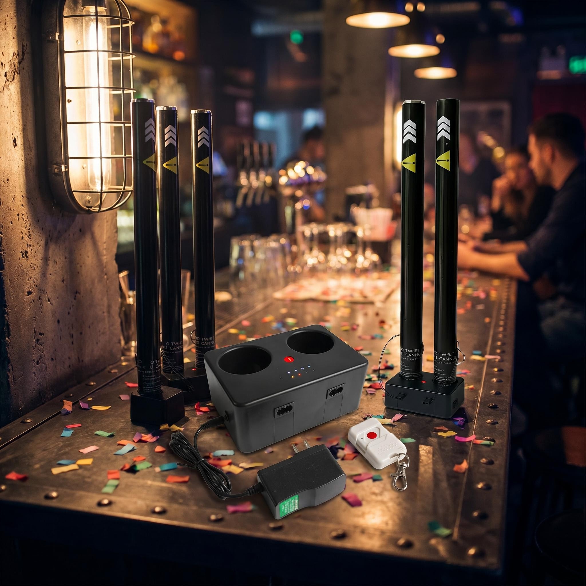 Remote Control Electronic Confetti Cannon Party Atmosphere Prop for Wedding Birthday Bar KTV Event