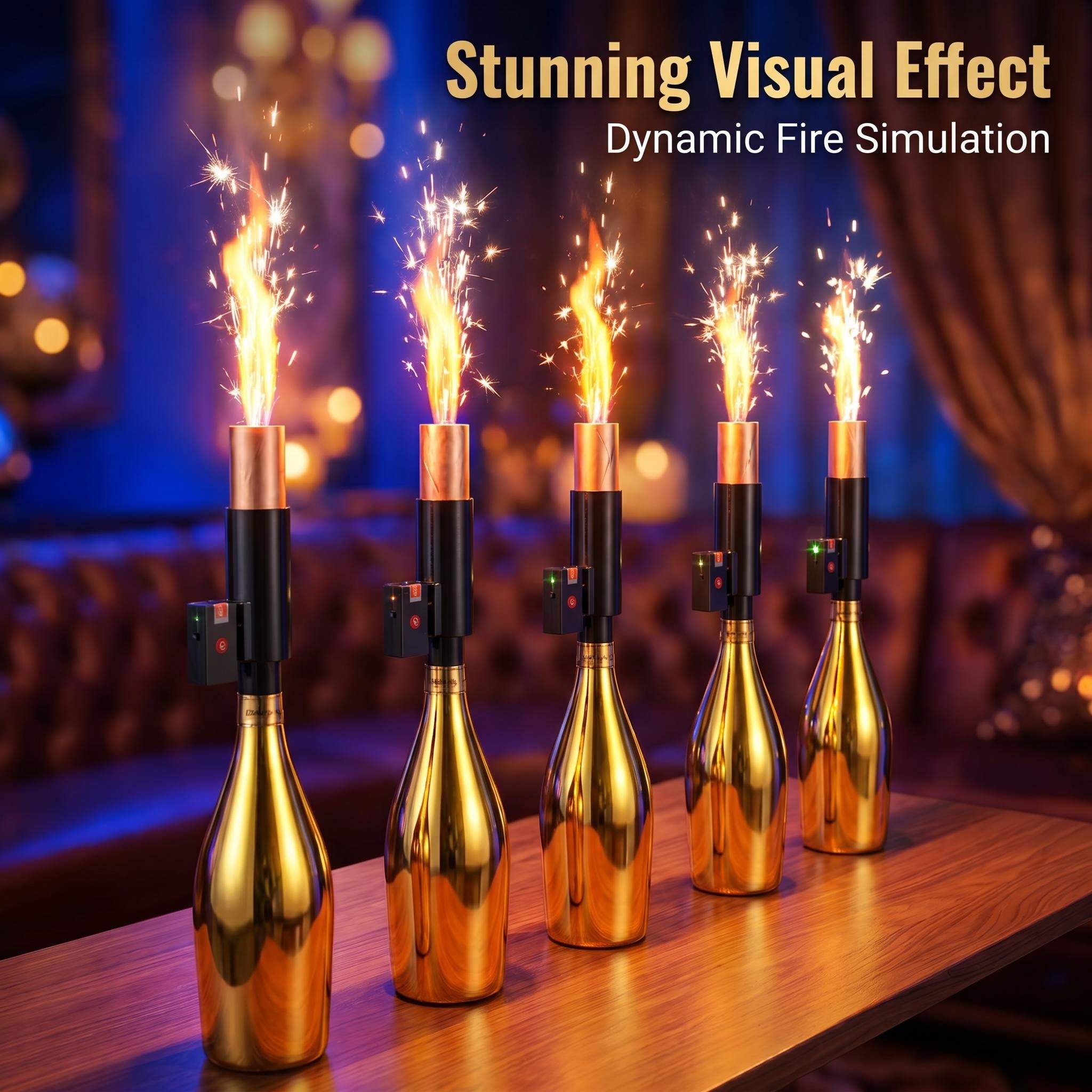 Champagne Shaped Electronic Cold Spark Machine Remote Control Stage Effect Tool For Wedding Bar Event Party