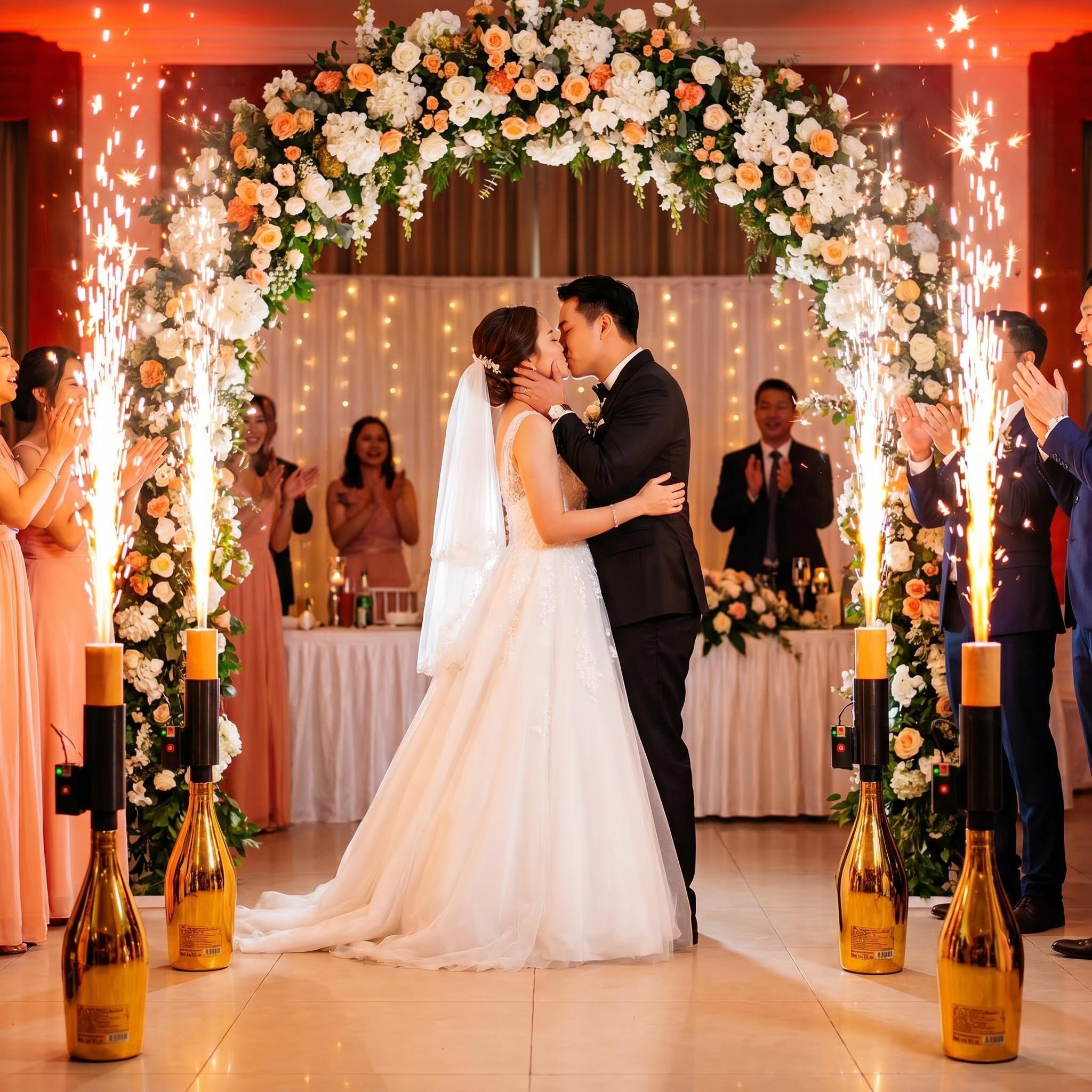 Champagne Shaped Electronic Cold Spark Machine Remote Control Stage Effect Tool For Wedding Bar Event Party
