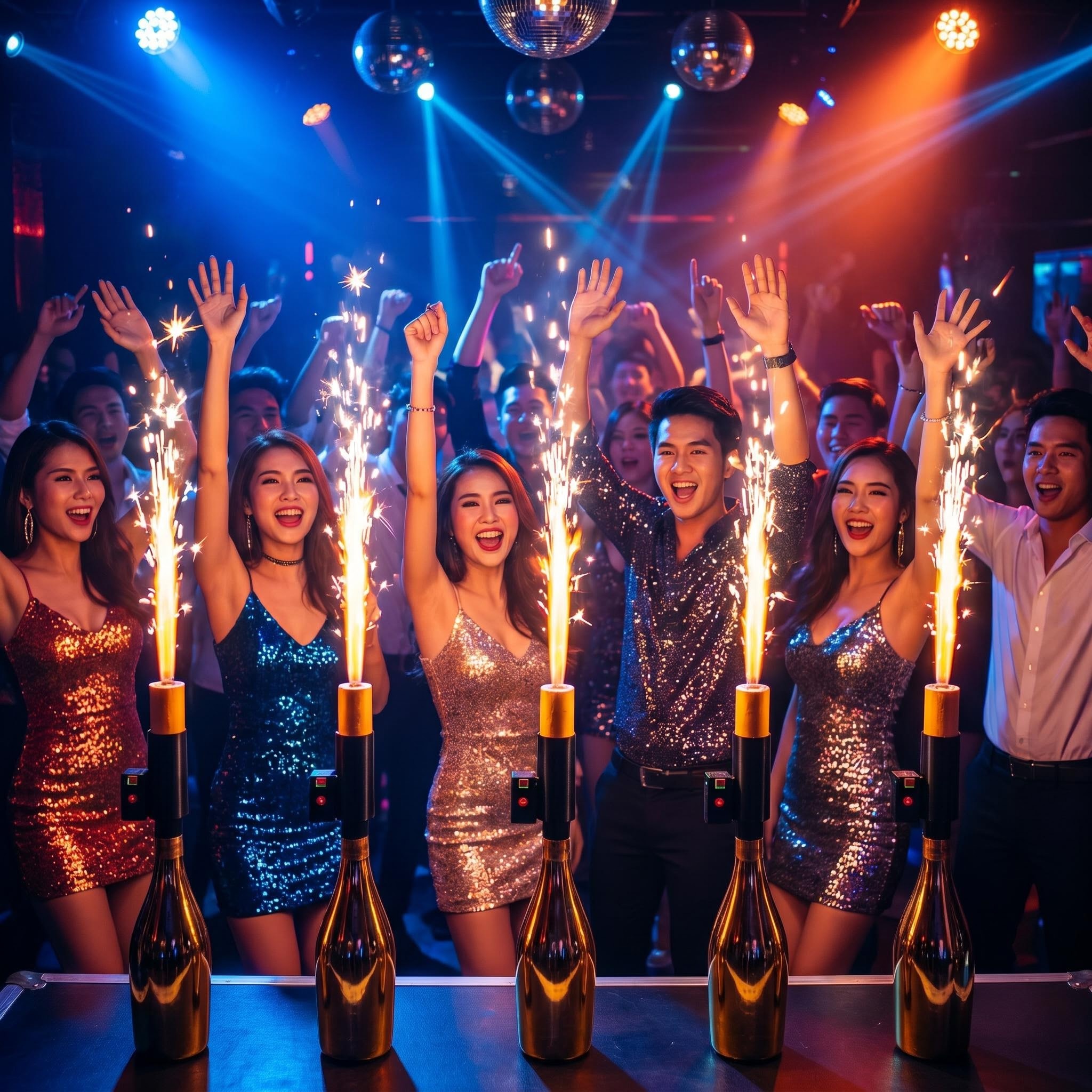 Champagne Shaped Electronic Cold Spark Machine Remote Control Stage Effect Tool For Wedding Bar Event Party
