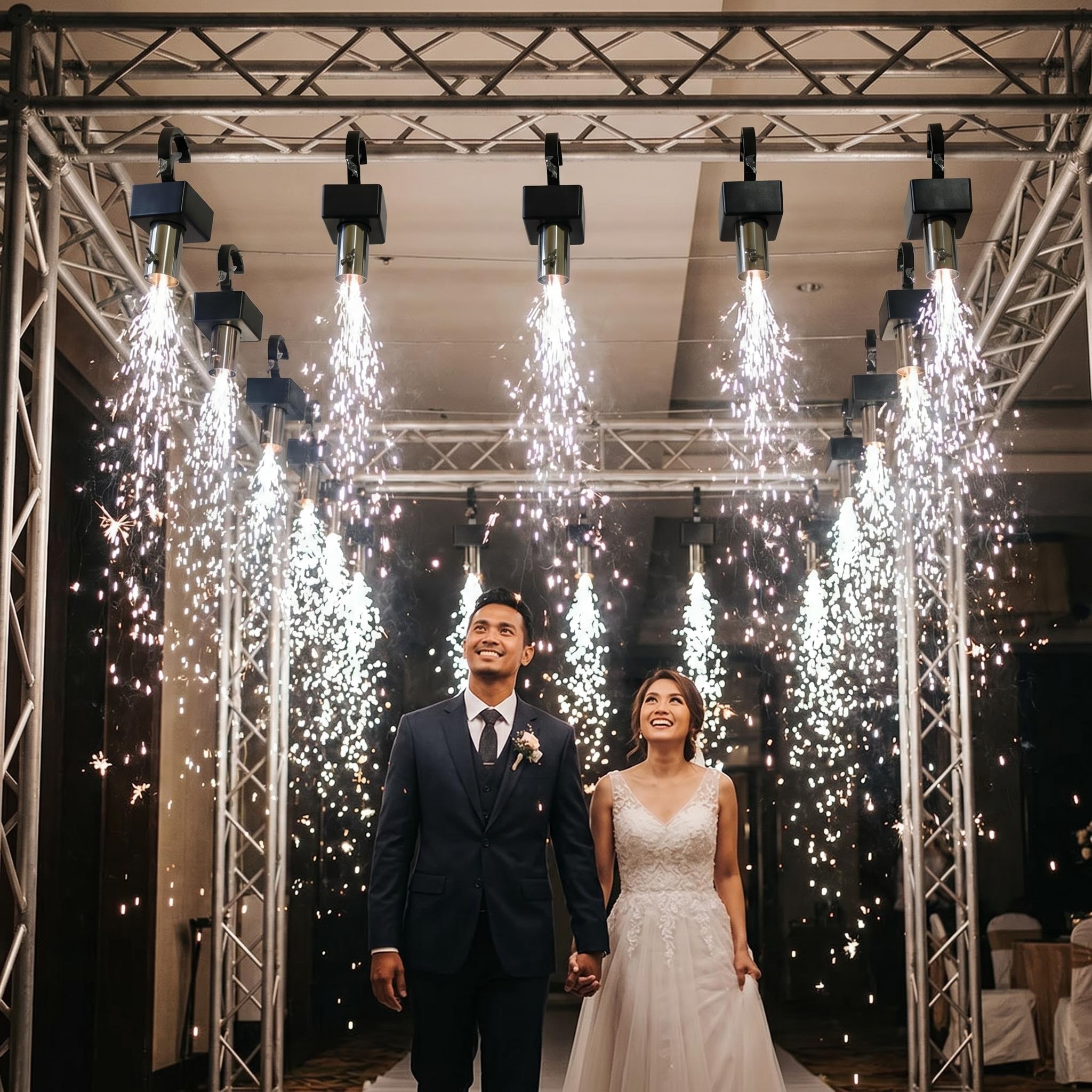 Professional Waterfall Cold Sparkler Machine - Hanging Stage Spark Effect for Wedding, Party & Concert, Safe Reusable Sparkular with Wireless Control