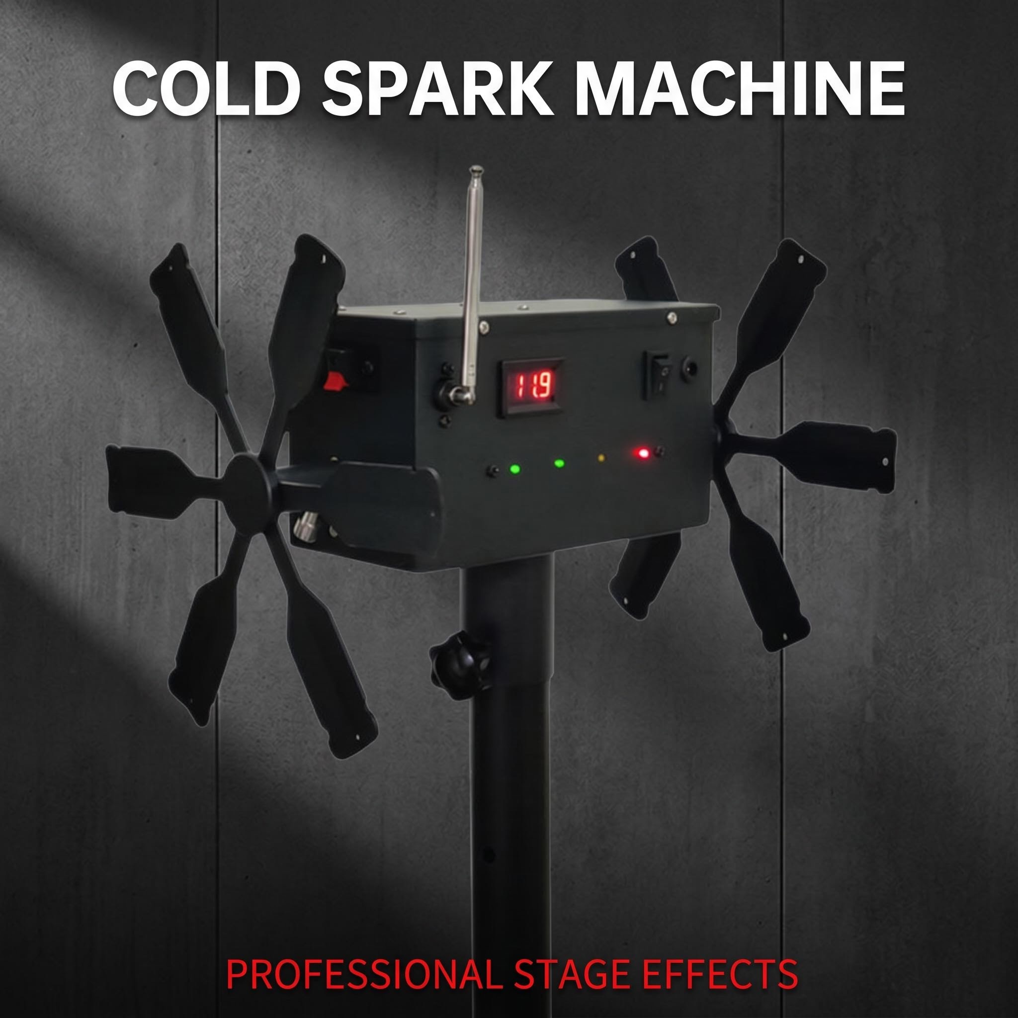 Cold Spark Rotation Fire Wheel Machine Wireless Remote Control Stage Effect Equipment for Wedding Party Bar Club Event
